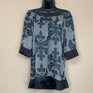 3/$15 SALE! Forever 21 Gray Damask Print Off the Shoulder Top